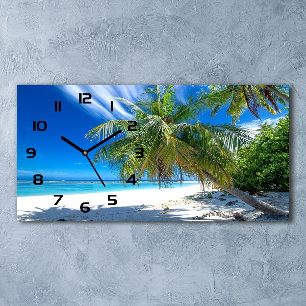 Horloge murale horizontale Plage tropicale