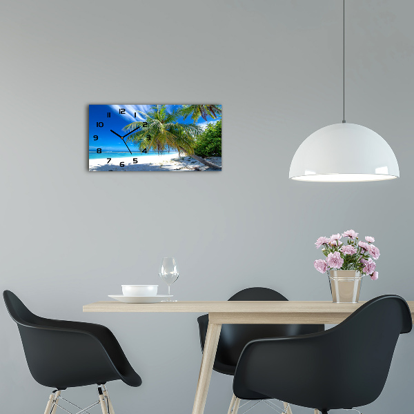 Horloge murale horizontale Plage tropicale