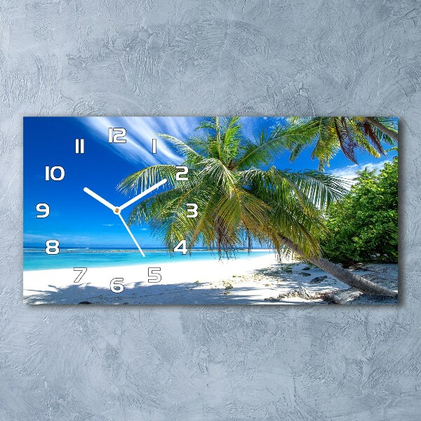 Horloge murale horizontale Plage tropicale