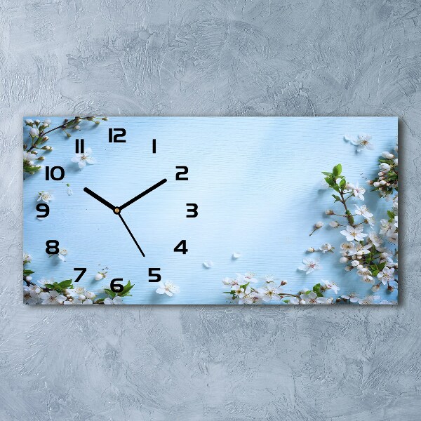 Horloge horizontale Fond de fleurs de cerisier