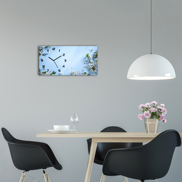 Horloge horizontale Fond de fleurs de cerisier