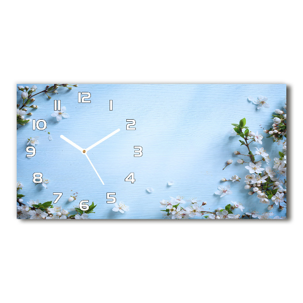 Horloge horizontale Fond de fleurs de cerisier