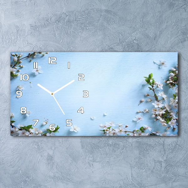 Horloge horizontale Fond de fleurs de cerisier