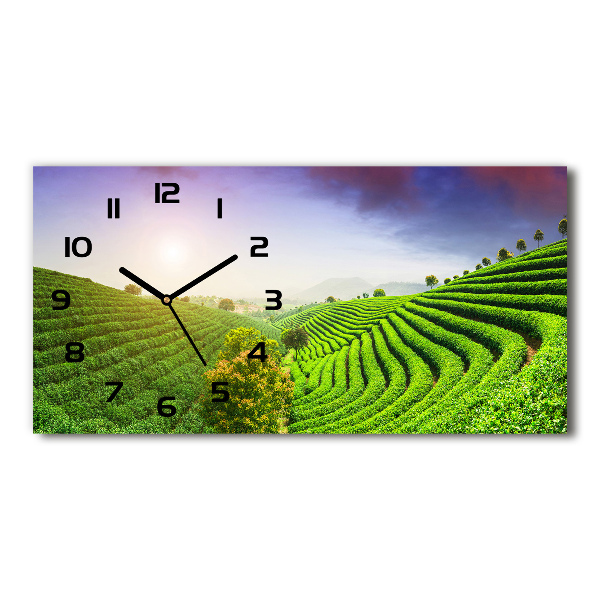 Horloge rectangulaire horizontale Plantation de thé