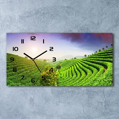 Horloge rectangulaire horizontale Plantation de thé