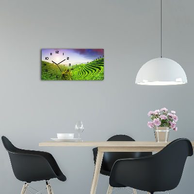 Horloge rectangulaire horizontale Plantation de thé