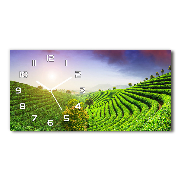 Horloge rectangulaire horizontale Plantation de thé