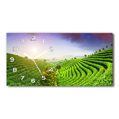 Horloge rectangulaire horizontale Plantation de thé