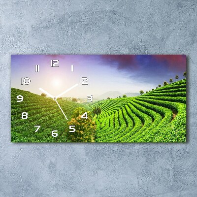 Horloge rectangulaire horizontale Plantation de thé