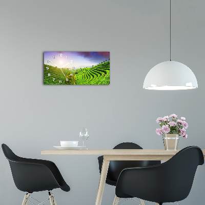 Horloge rectangulaire horizontale Plantation de thé
