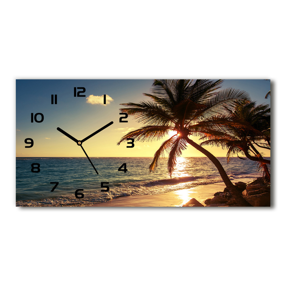 Horloge horizontale en verre Plage tropicale