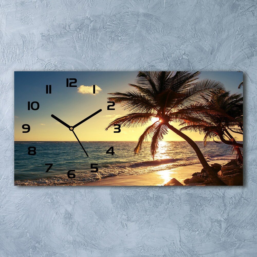 Horloge horizontale en verre Plage tropicale