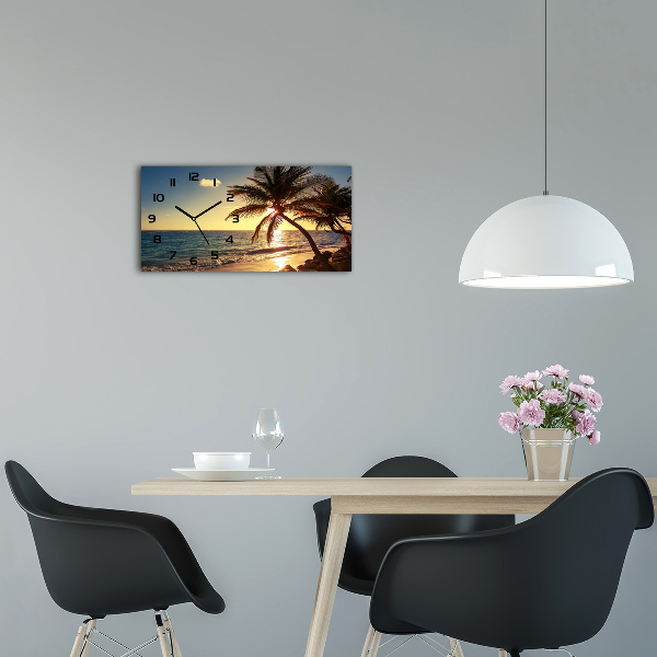 Horloge horizontale en verre Plage tropicale