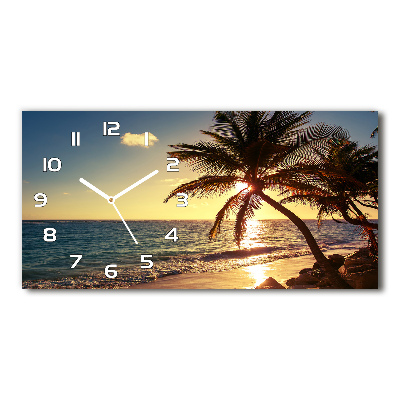 Horloge horizontale en verre Plage tropicale