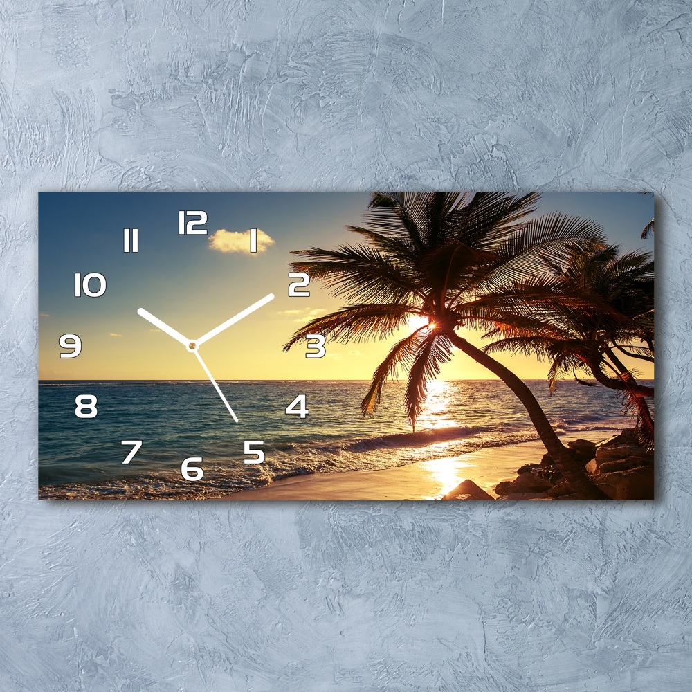 Horloge horizontale en verre Plage tropicale