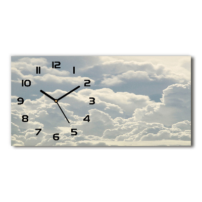 Horloge horizontale en verre Nuages