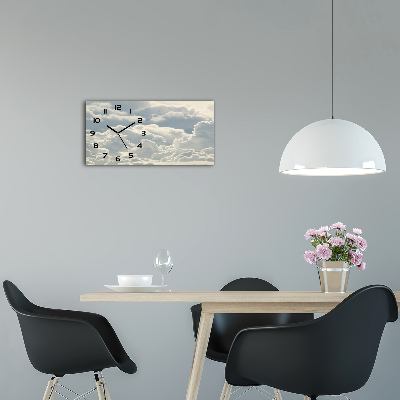 Horloge horizontale en verre Nuages