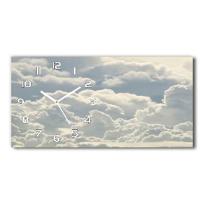 Horloge horizontale en verre Nuages