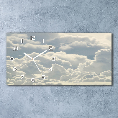Horloge horizontale en verre Nuages