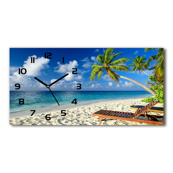 Horloge rectangulaire horizontale Plage tropicale