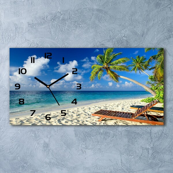 Horloge rectangulaire horizontale Plage tropicale