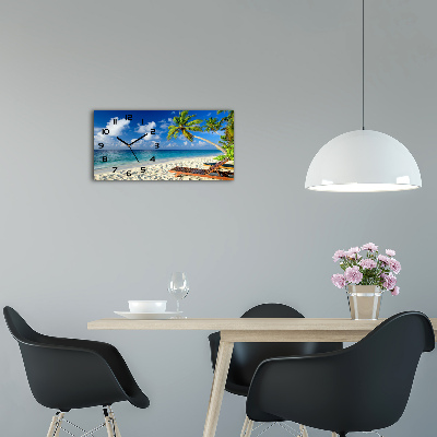 Horloge rectangulaire horizontale Plage tropicale