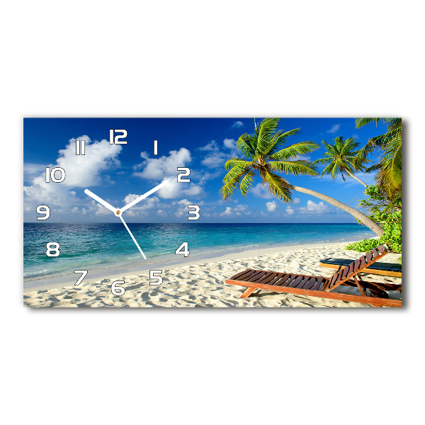 Horloge rectangulaire horizontale Plage tropicale