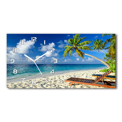 Horloge rectangulaire horizontale Plage tropicale