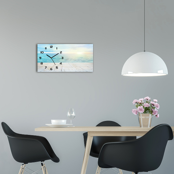 Horloge rectangulaire horizontale Mer