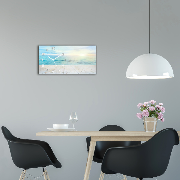 Horloge rectangulaire horizontale Mer