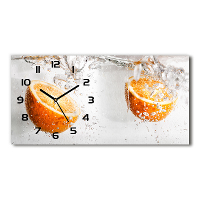 Horloge rectangulaire horizontale Oranges sous l'eau
