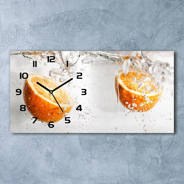 Horloge rectangulaire horizontale Oranges sous l'eau