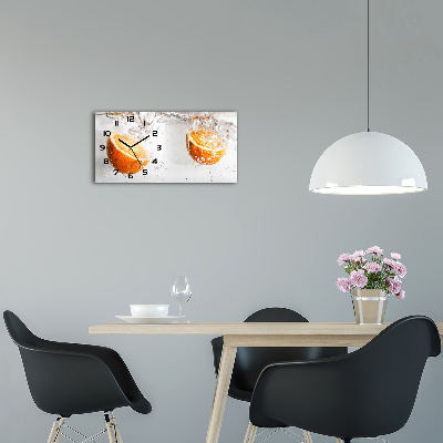 Horloge rectangulaire horizontale Oranges sous l'eau