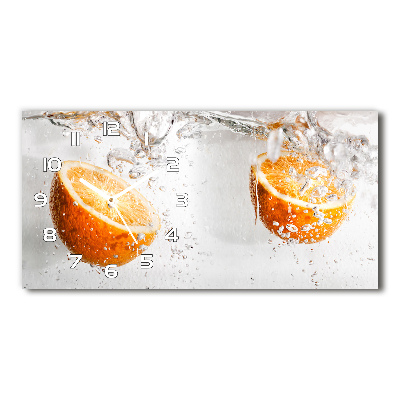 Horloge rectangulaire horizontale Oranges sous l'eau
