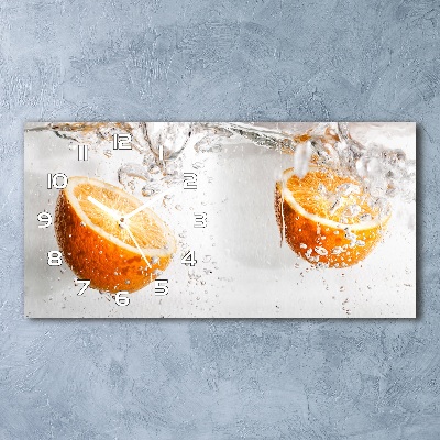 Horloge rectangulaire horizontale Oranges sous l'eau