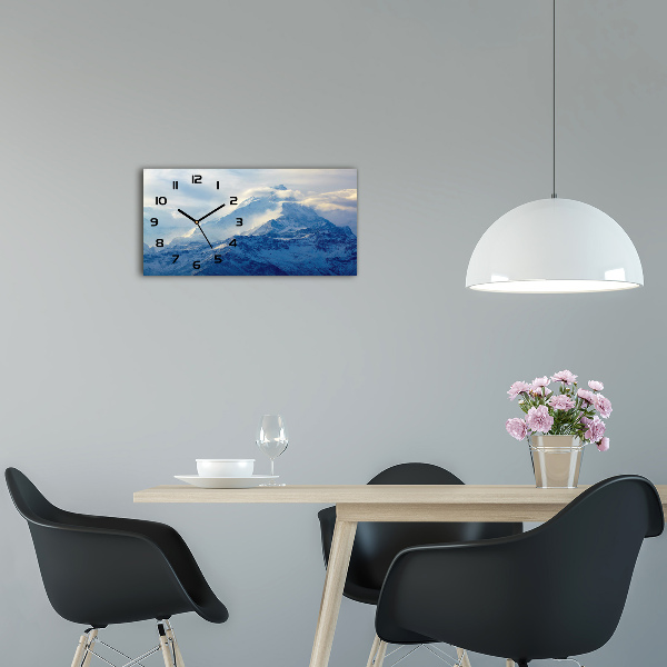 Horloge murale horizontale Sommet de montagne