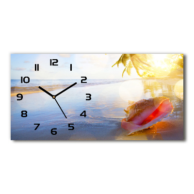 Horloge murale horizontale Coquillage sur la plage