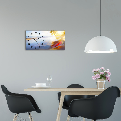 Horloge murale horizontale Coquillage sur la plage