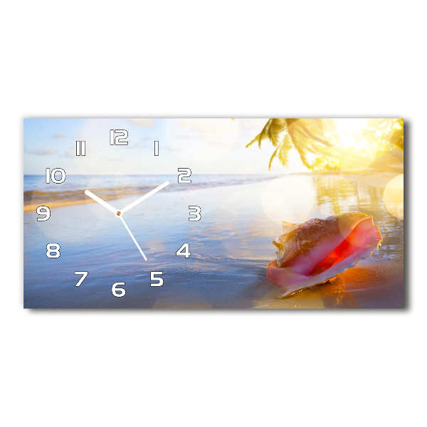 Horloge murale horizontale Coquillage sur la plage