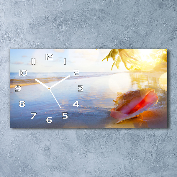 Horloge murale horizontale Coquillage sur la plage