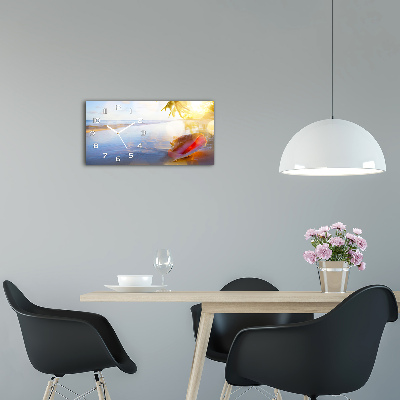 Horloge murale horizontale Coquillage sur la plage