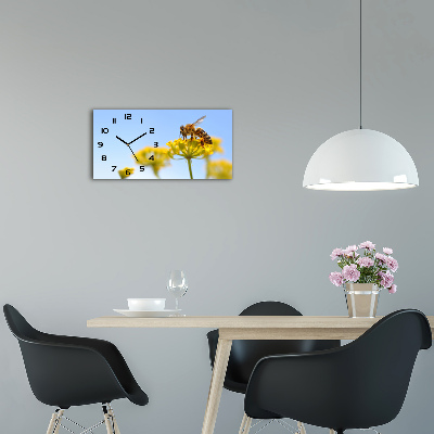 Horloge rectangulaire horizontale Abeille sur une fleur