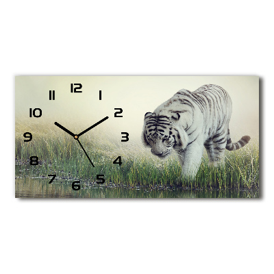 Horloge rectangulaire horizontale Tigre blanc