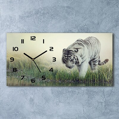 Horloge rectangulaire horizontale Tigre blanc