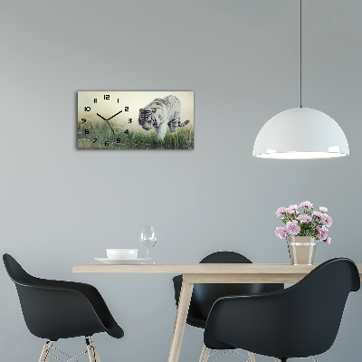Horloge rectangulaire horizontale Tigre blanc