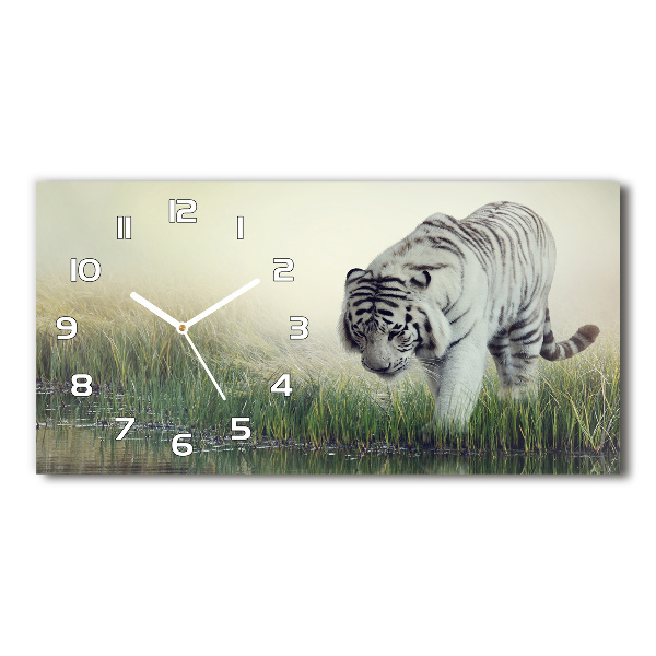 Horloge rectangulaire horizontale Tigre blanc