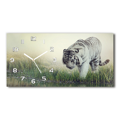 Horloge rectangulaire horizontale Tigre blanc