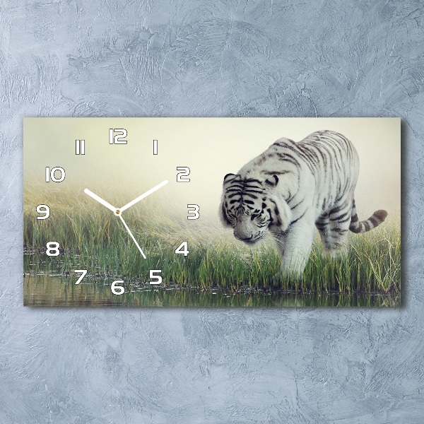 Horloge rectangulaire horizontale Tigre blanc