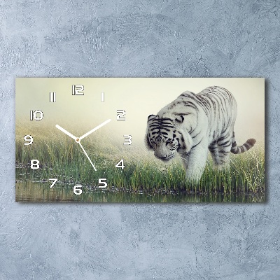 Horloge rectangulaire horizontale Tigre blanc