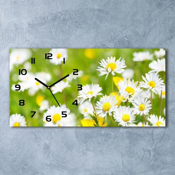 Horloge murale horizontale Marguerites